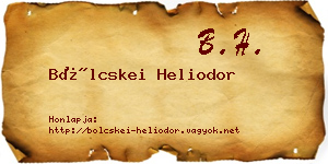 Bölcskei Heliodor névjegykártya